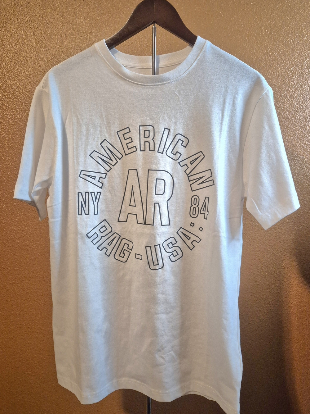 American Rag White Tee with Black Outline Graphic